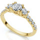 3/4ct Elira Three Stone Diamond Ring 10K Gold Lab Grown