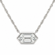 Certified 3/4Ct Long Hexagon Bezel Diamond East West Pendant Necklace Lab Grown