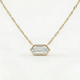 Certified 1.10Ct Long Hexagon Bezel Diamond East West Pendant Necklace Lab Grown