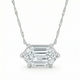 Certified 1.10Ct Long Hexagon Diamond East West Pendant Gold Necklace Lab Grown