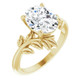 Certified 3Ct Oval Solitaire Diamond Engagement Ring Gold Lab Grown Leaf Floral