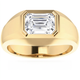 1 3/8Ct Emerald Cut Solitaire Men's Bezel Ring in 14k Gold Lab Grown