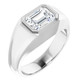 1 3/8Ct Emerald Cut Solitaire Men's Bezel Ring in 14k Gold Lab Grown