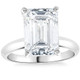 4Ct Emerald Cut Certified Diamond Engagement Ring 14k White Gold Lab Grown