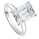 4Ct Emerald Cut Certified Diamond Engagement Ring 14k White Gold Lab Grown