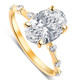 Certified 2 3/4Ct TW Oval Diamond Engagement Ring Lab Grown 14k Gold