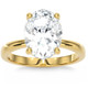 Certified 3.10Ct Oval Diamond Side Halo Engagement Ring in 14k Gold