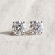 Round Four Prong Diamond Studs Lab Grown 14k Gold
