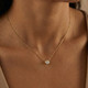 .90Ct Diamond Bezel Pendant Solitaire Necklace 14k Yellow Gold Lab Grown