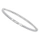 3Ct Round Diamond Flexible Oval Bangle Women's Bracelet 14k White Gold Lab Grown
