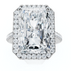 Certified 6 1/2Ct Radiant Cut Diamond Halo Engagement Ring 14k Gold or Platinum