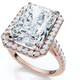 Certified 6 1/2Ct Radiant Cut Diamond Halo Engagement Ring 14k Gold or Platinum