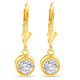 1.80Ct Diamond Lab Grown Dangle Lever Back Hoop Earrings 14k Yellow Gold