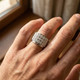 2Ct Men's Diamond Ring in 14k Gold Lab Grown Multi-Row Channel Set