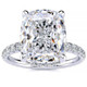 Certified 5.86Ct Elongated Cushion Diamond Hidden Halo Engagement Ring Gold