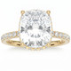 Certified 4.50Ct Cushion Diamond Engagement Ring Hidden Halo 14k Lab Grown