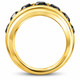 4 3/8Ct TW Black Diamond Men's Ring 10k Yellow or White Gold