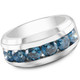 4Ct TW Blue Diamond Men's Ring 10k White Gold Lab Grown
