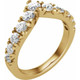 1ct TW Graduated Diamond Wedding Curved Contour Ring 14k Gold Lab Grown