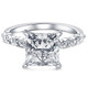 Certified 3.44Ct Princess Cut Diamond Engagement Ring 14k White Gold Lab Grown