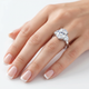 Certified Joanna 4 3/4Ct Oval & Half Moon Diamond Engagement 14k Gold Lab Grown