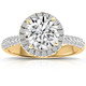 2.58Ct Round Diamond Engagement Ring Pave Yellow