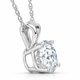 Certified 1Ct Round Diamond Solitaire Pendant Gold Necklace Lab Grown
