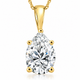 Certified 3Ct Pear Shape Solitaire Lab Grown Diamond Pendant Yellow Gold Necklace