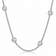 4Ct Floating Diamond Station Bezel Necklace 14K White Gold Lab Grown 18"