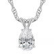 Certified 1/2Ct Pear Shape Solitaire Diamond Pendant Necklace 14k Gold