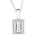 2 Ct Emerald Diamond Solitaire Pendant 14k White Gold Lab Grown