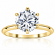 Certified 3Ct Diamond Solitaire Yellow Gold Engagement Ring Lab Grown