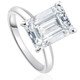 Certified 4Ct Emerald Cut Solitaire Diamond Engagement Ring Lab Grown 14k