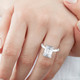 Certified 4Ct Emerald Cut Solitaire Diamond Engagement Ring Lab Grown 14k