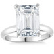 Certified 4Ct Emerald Cut Solitaire Diamond Engagement Ring Lab Grown 14k