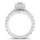 4Ct TW Emerald Cut Halo Diamond Engagement Wedding Ring Set Lab Grown Gold