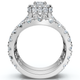 4Ct TW Emerald Cut Halo Diamond Engagement Wedding Ring Set Lab Grown Gold