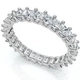 2Ct Princess Cut Diamond Eternity Stackable Wedding Ring 14k Gold Lab Grown