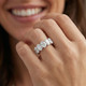 12 1/2Ct Oval Diamond Eternity Ring 14k Gold Lab Grown