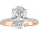 2 1/2Ct Certified Oval Diamond Ring in 14k Rose Gold