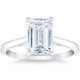 2Ct 14k White Gold Emerald Cut Solitaire Lab Grown Diamond Engagement Ring