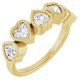 2Ct Heart Shape Diamond Five Stone Wedding Ring 14k Gold Anniversary Lab Grown