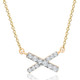 1/5Ct TW Diamond X Cross Pendant Yellow Gold Women's Necklace 18"