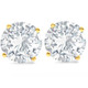 6.85CT Round Diamond Studs 14k Yellow Gold Lab Grown Screw Back Earrings