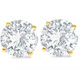 6.85CT Round Diamond Studs 14k Yellow Gold Lab Grown Screw Back Earrings