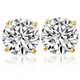 6.85CT Round Diamond Studs 14k Yellow Gold Lab Grown Screw Back Earrings