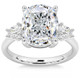 Certified 6Ct Cushion Cut 3-Stone Diamond Engagement Ring 14k Gold Lab Grown
