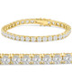 13 Ct. Round Cut Natural Diamond 14K Yellow Gold Round Cut Tennis Bracelet 7"