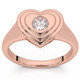 1/4Ct Diamond Solitaire Women's Sweetheart Signet Heart Ring 14k Gold Lab Grown