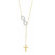 14K Yellow 1/5 CTW Lab Grown Diamond Infinity-Inspired Cross 18" Necklace
